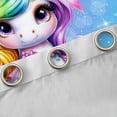 thumbnail image 4 of Erosebridal Girls Unicorn Black Out Curtains,Multicolor Glitter Print Curtains Pack of 2 (42x63 Each) For Kids, 4 of 7