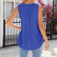 thumbnail image 5 of ATOYSOY Women's Pleated Tank Tops Flowy Tunic Sleeveless Trendy Camisole Button Activewear Casual Undershirt Running Yoga Tops Girls Basic Tees Summer Workout Blue L, 5 of 5