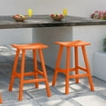 thumbnail image 2 of Polytrends  Laguna Hdpe All Weather Outdoor Patio 29" Saddle Seat Bar Stool (Set Of 2) Orange, 2 of 5