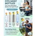 thumbnail image 3 of Kids Water Bottle Spout Conversion Cap with Straw | Universal Fit for Juice & Water Bottles, No-Spill Silicone Adapter, Reusable Toddler Straw Lid, Leakproof On-the-Go Accessory, 3 of 8