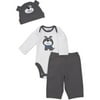 Gerber Newborn Boys' 3 Piece Bulldog Hat