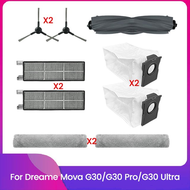 9 Piezas Reemplazables para Aspiradora para G30/G30 Pro/G30 Ultra: Filtro HEPA, Mopa, Bolsa para Polvo, Cepillo