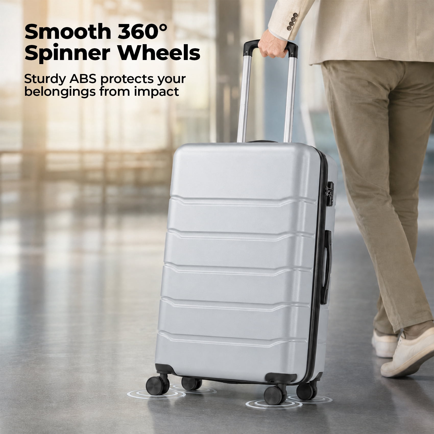 Alvantor 20/24/28 Inch Luggage, Set Suitcase Spinner Hardshell Lightweight TSA Lock, Durable ABS Lightweight Suitcase for Travel