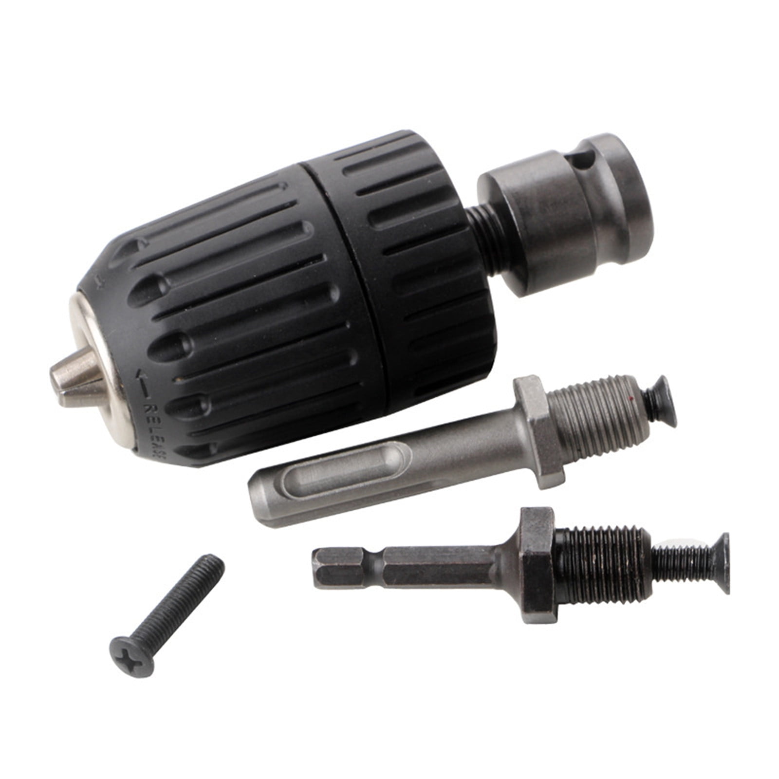 Keyless Drill Chuck Adapter Set Instantly Convert Impact Driver, Effortlessly Hold Drill Bits