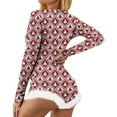 thumbnail image 2 of Aayomet Dressy Jumpsuits For Women Women's V-neck Sleeve Long Printed Christmas Ladies Button Short Pajama Women's Jumpsuit, M, 2 of 4