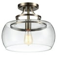 thumbnail image 3 of Kostandea 1-light Bronze 13-inch Glass Flush Mount with Bulb, 3 of 3