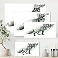thumbnail image 4 of Designart ' Black and White Portrait Fox ' Farmhouse Canvas Wall Art Print, 4 of 4