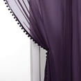 thumbnail image 4 of Pom-Pom Tassel Window Drapes, (Set of 2) Multipurpose Sheer Curtains, 40 X 84, Eggplant Purple, 4 of 5