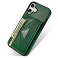 thumbnail image 5 of Mantto Case for iPhone 16, Women Wallet Cover with Crossbody Adjustable Shoulder Strap, Zipper Premium PU Leather Magnetic Back Flip Card Pocket Phone Case For iPhone 16, Green, 5 of 10