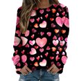 thumbnail image 1 of SOMOWI Chandails à Capuchon et Chandails Mode pour Femmes Imprimé Col Rond Coupe Ajustée Chandail à Enfiler Manches Longues Entraînement Blouse Ample Rose Vif Sortie Hauts d'Automne m, 1 of 5