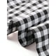 thumbnail image 5 of Vestido corto de manga corta con estampado de cuadros para mujeres, cuello redondo, cintura alta, vestido casual en capas, negro, 5 of 5