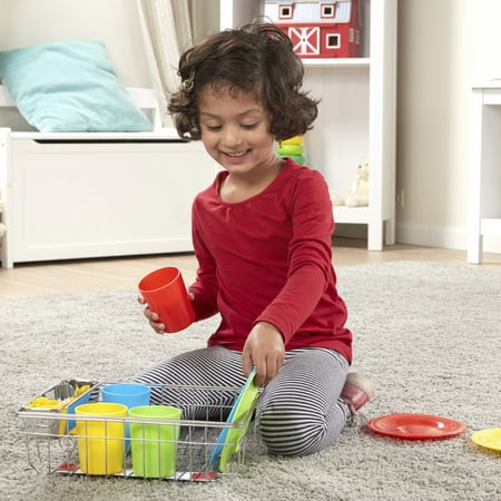 Melissa & Doug Let's Play House! Wash & Dry Dish Set