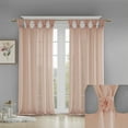 thumbnail image 3 of Madison Park Rosette Floral Embellished Cuf Tab Top 1-Piece 50x95 Solid Curtain Panel, Blush, 3 of 8