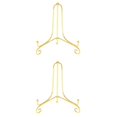 thumbnail image 1 of 2x caballete de reloj de tarta de té de platos de cerámica duraderos dorados para estante de pequeña sala Soledad Soporte para estante de exhibición, 1 of 7