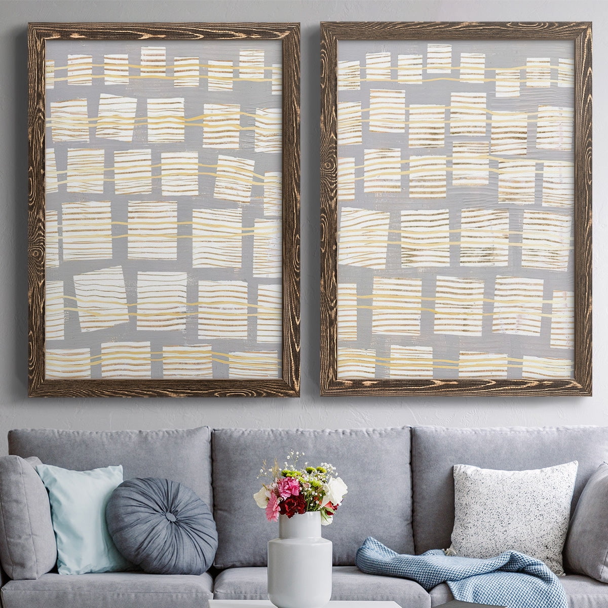 Networks I - Premium Framed Canvas 2 Piece Set - Ready to Hang
