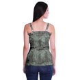 thumbnail image 4 of Moomaya Printed Casual Frill Smoked Full Buttoned Closure Women Fitted Crop Top, 4 of 5
