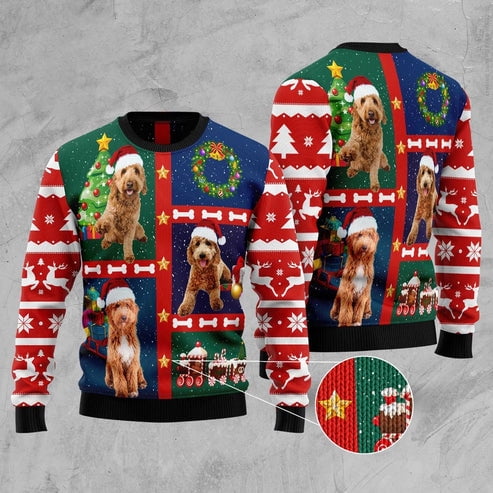 Cute Goldendoodle 3D Christmas Sweater, Funny Xmas Sweater, Sweater Xmas
