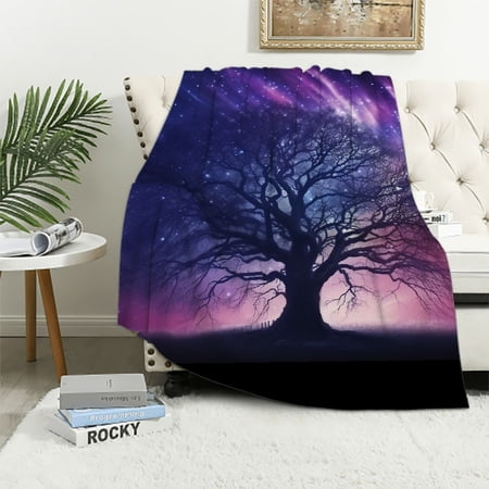 Shiartex Stars Space Art Throw Blanket for Couch Sofa Bed Lightweight All Seasons Flannel Blanket 3 Sizes 40x50in