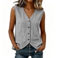thumbnail image 2 of Noric Women's Tank Tops V Neck Gingham Button Down Summer Casual Relaxed Fit with Pocket Trendy 2026, 2 of 8
