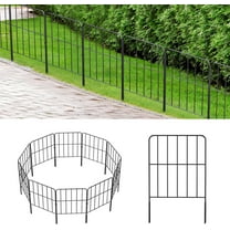 OUSHENG DECORATIVE GARDEN FENCE 10 PACK, TOTAL 17FT (L) X 13IN (H) - BLACK