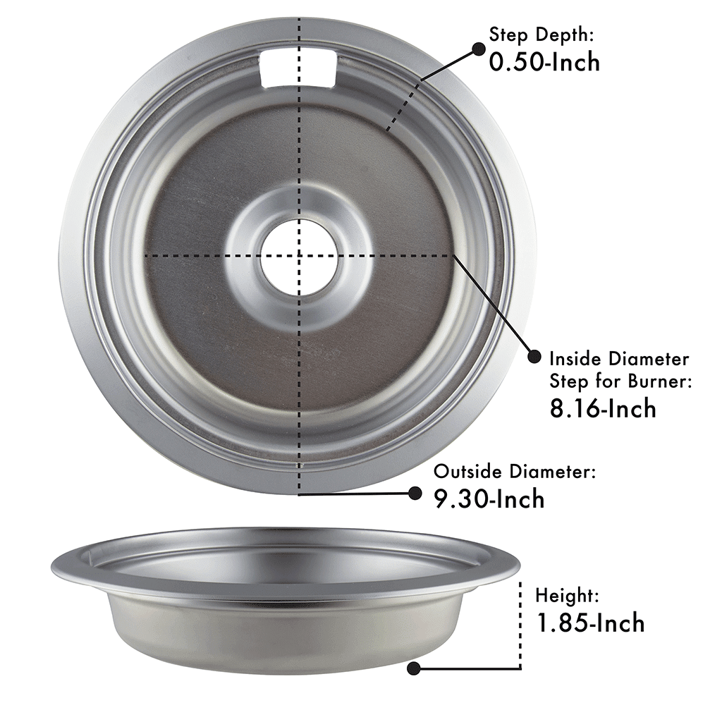 Range Kleen 10910A2X Style F 2 Pack Heavy Duty Chrome Drip Bowls, Pack of 2 - 1 Small & 1 Large