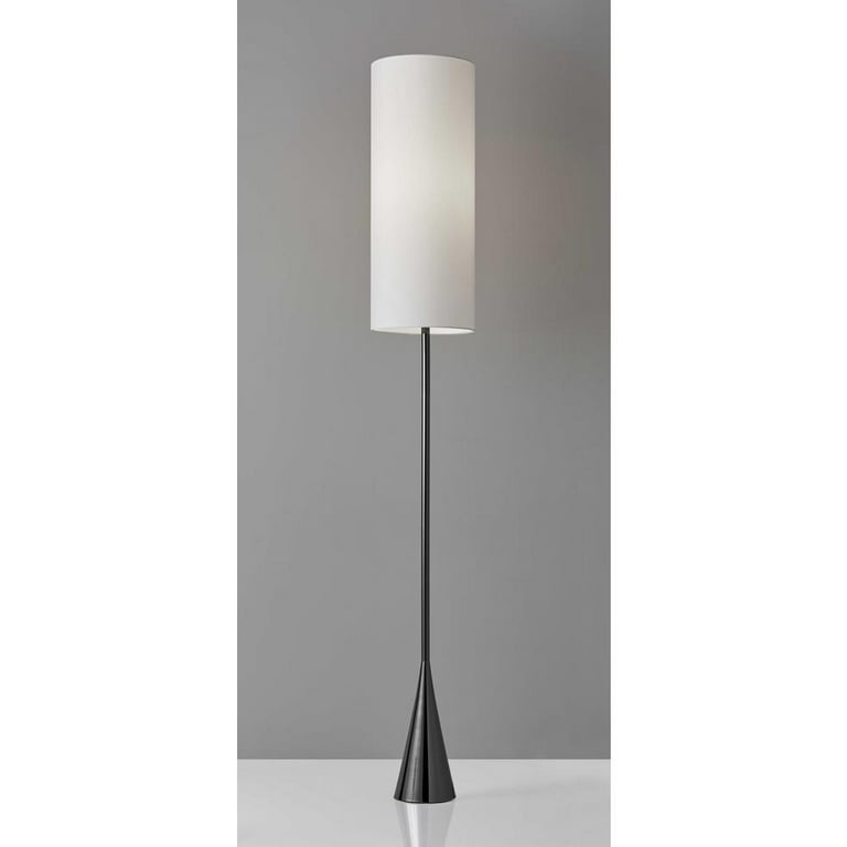 Dramatic Floor Lamp Bell Shaped Base In Black Nickel Finish Metal Dramatic Floor Lamp Bell Shaped Base In Black Nickel Finish Metal