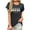 Dark Gray, variant on Womens Easter Blouse Cute Graphic Printed Crewneck Block Color Short Sleeve T Shirts Casual Tops