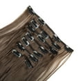 thumbnail image 3 of SHCKE Clip in Hair Extensions 24 Inch Hairpieces 8 Pieces Set Clip On Hair Extension Curly Double Weft Hair Extensions Synthetic Hairpiece for Women Dark Brown To Ginger Brown, 3 of 6