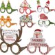 thumbnail image 1 of 8 piezas de gafas navideñas, marcos para gafas de fiesta, accesorios de papel para gafas navideñas, 1 of 2