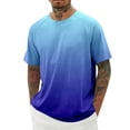 thumbnail image 2 of Gyexs Mens Short Sleeve T Shirts Soft Breathable Swim Shirt Casual Summer Beach Gradient Graphic Tee Tops Sportswear #01 Blue, Size XXXL, 2 of 4