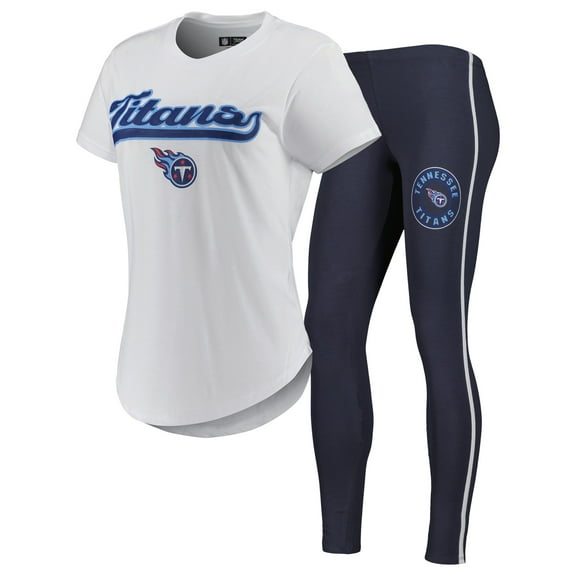 Women's Concepts Sport White/Charcoal Tennessee Titans Sonata Top & Leggings Sleep Set