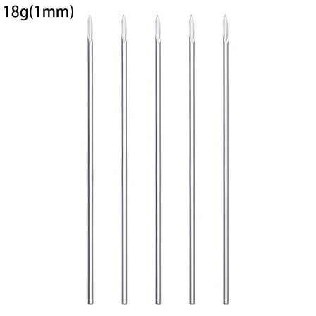 XIRQI 5PCS Mixed Disposable 316 Stainless Steel Ear Nose Body Piercing Needles Puncture Needle Navel Stud Jewelry Accessories 18G(1MM)
