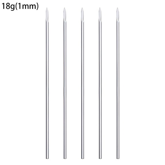 XIRQI 5PCS Mixed Disposable 316 Stainless Steel Ear Nose Body Piercing Needles Puncture Needle Navel Stud Jewelry Accessories 18G(1MM)