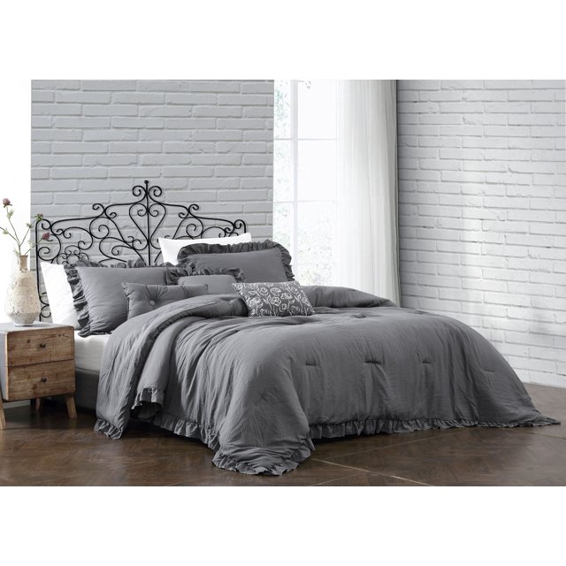 Montage Home Ensemble de Couette Davina, Grand, Gris