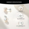 thumbnail image 5 of Yami Round Akoya Cultured White Pearl Earrings Stud in 925 Sterling Silver Hypoallergenic Gift for Her 6-6.5mm, 5 of 9