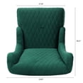 thumbnail image 4 of Retro Wing Back King Throne Chair, High Back Armless Dining Chair with Curved Backrest and Birch Legs, Fabric Upholstered Accent Chair Side Chair for Living Room Dining Room Bedroom, Retro Green, 4 of 7