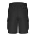 thumbnail image 4 of YMNXA Kids Boys Cargo Shorts Drawstring Elastic Waist Solid Color Comfortable Fashion Knee Length Shorts With Multiple Pockets For Daily Wear,Black,7-8 Years, 4 of 7