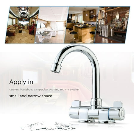 Foldable Rv Faucet Rotating Two Handle Deck Wall Mounted Rv