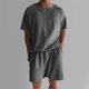 thumbnail image 2 of Conjunto de Pantalones Cortos Deportivos para Hombres, Cuello Redondo de Manga Corta de Moda para el Desgaste Casual Y de Playa, Traje de Poliéster Suave, 2 of 9