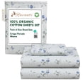 thumbnail image 4 of RUVANTI 100% Organic Cotton Sheets - Twin XL Sheet Sets - 3 Piece Percale Weave Bedding, Crisp, Cooling & Breathable, Soft & Durable, 16" Deep Pocket, Hotel Quality Sábanas - Butter Flight, 4 of 7