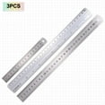 thumbnail image 3 of Uxcell 3pcs 15/30cm Stainless Steel Straight Edge 30cm Aluminum Straight End Ruler, 3 of 6