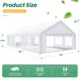 thumbnail image 6 of SANOPY Heavy Duty Party Tent 16x32 Canopy Tent, Portable Garage Carport with Waterproof UV-proof Removable Sidewalls & 2 Roll up Doors, White, 6 of 12