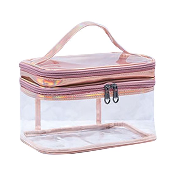 Travel Makeup Bag 210g Double Layer Soft Zipper Portable Cosmetic Organizer