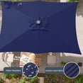 thumbnail image 6 of ACEGOSES LED Outdoor Patio 6x9ft Deck Solar Light Market Umbrella, Outside Table Umbrellas With Polyester canopy,Navy Blue, 6 of 8