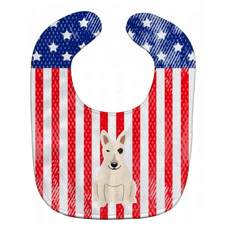 

Carolines Treasures BB3133BIB Patriotic USA Bull Terrier White Baby Bib 10 x 13 multicolor