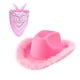 thumbnail image 2 of Sombrero de vaquero con plumas y vaquera de fellaptop, color sólido, Fedora para fiesta, cosplay, para mujer Toalla Cuadrada Rosa, 2 of 6