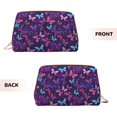 thumbnail image 3 of Cauagu Bright Purple Butterflies Print Large Cosmetic Bag,Portable Cosmetics Pouch Travel Makeup Bag Large Capacity Travel Makeup Case Organizer Makeup Brush Organizer, 3 of 8