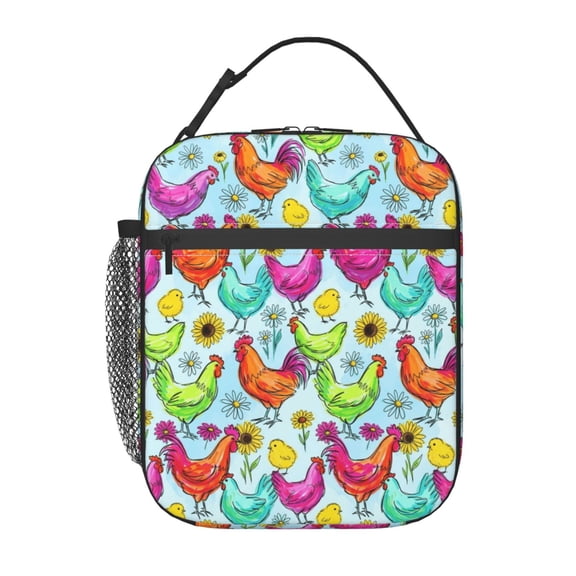 Chicken Lunch Bag For Women Men, Insulated Reusable Lunch Tote Bag, Large Capacity Lunch Box For Work, Leakproof Cooler Lunch Bag For Office Picnic Travel