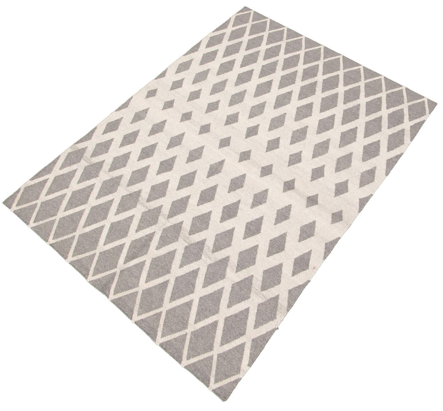 ECARPETGALLERY Tapis Fait à la Main pour Salon, Salle à Manger et Chambre à Coucher Géométrique Collection Ankara 5'1" x 8'0" en Ivoire