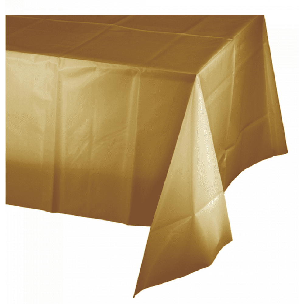6 Piece Plastic Disposable Tablecloth 54 x 108 Inch Rectangle Table Cover (Gold) - Walmart.com ...